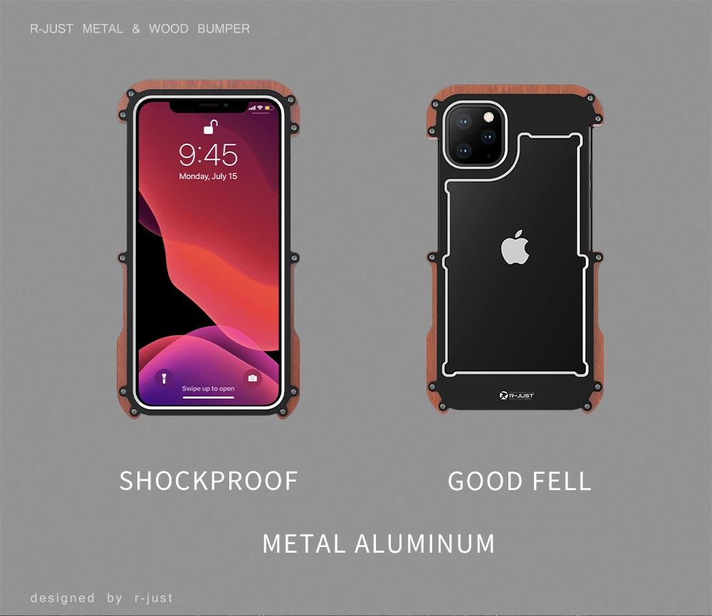 Чехол из натурального дерева и алюминия с металлическим бампером для iPhone 11/Pro/Max, жесткий защитный противоударный чехол для iPhone 11 Pro Max