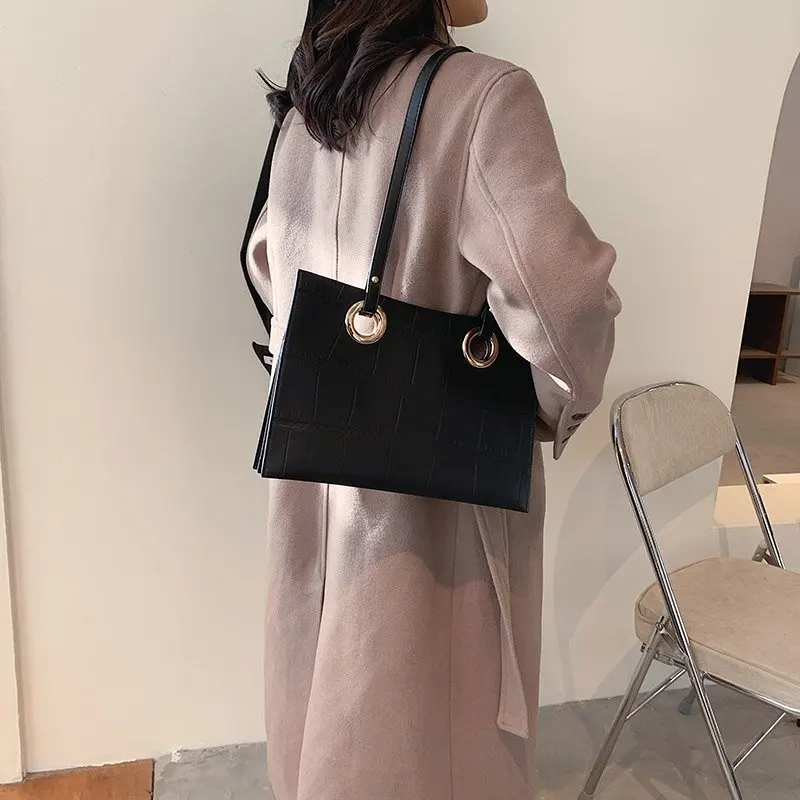 

OLSITTI High Quality Stone Pattern Pu Leather Shoulder Bags for Women 2020 Designer Casual Tote Ladies Handbag Sac A Main