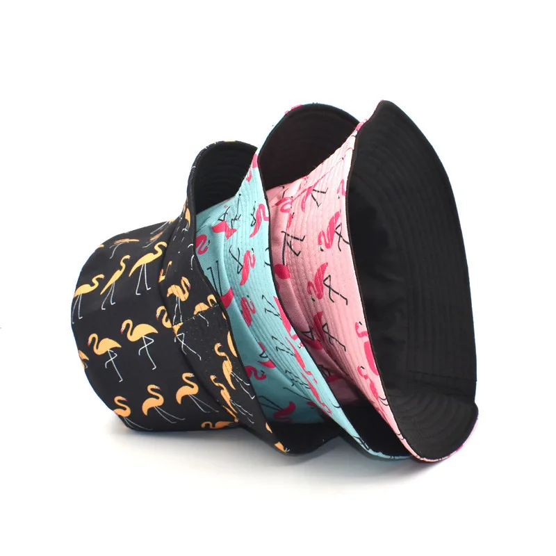 New Double-Sided Fisherman Hat Fashion Summer Ladies Sun Visor tide Bird Print Wild Basin Hip Hop Bucket Universal | Аксессуары для