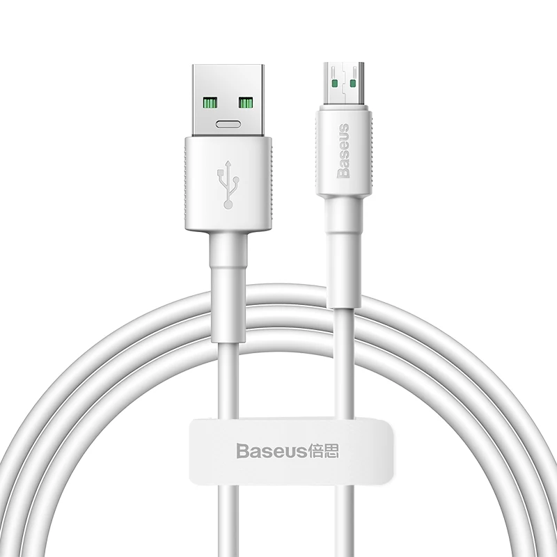 Baseus 4A кабель Micro USB для быстрой зарядки для OPPO поддержка VOOC Быстрая зарядка Micro USB провод для Xiaomi Redmi samsung шнур 2 м кабель - Цвет: White