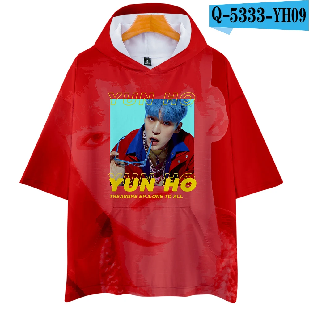 ATEEZ 3D Футболка с принтом женская мода Harajuku Повседневная Хип Хоп короткий рукав Kawaii Популярная 3D футболка с капюшоном XXS-4XL - Цвет: 9