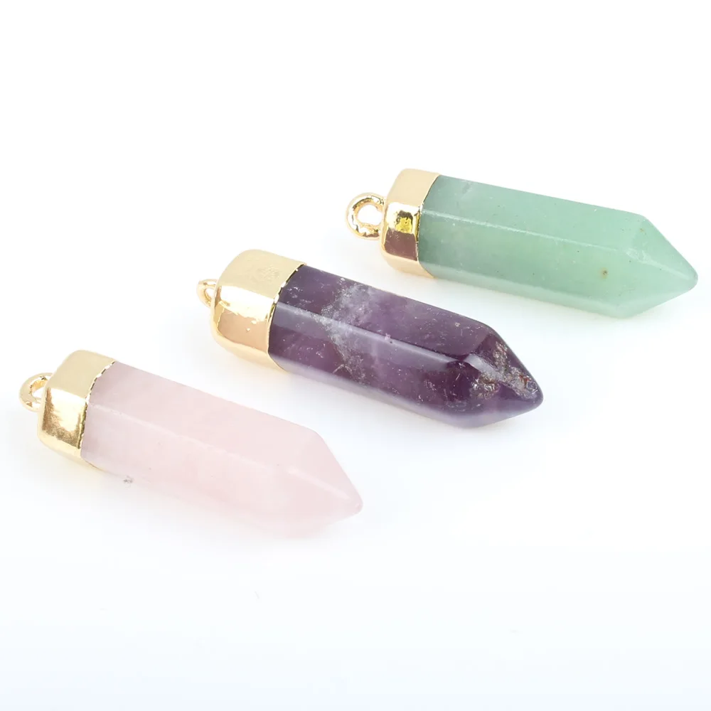 Модный кулон из полудрагоценных камней подвеска с шестигранными колоннами и Warhead