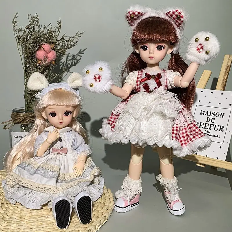 30 см кукла 1/6 BJD с 21 подвижными соединениями, 3D симуляционными глазами, макияжем, в красивом платье принцессы, модный DIY игрушка в подарок.