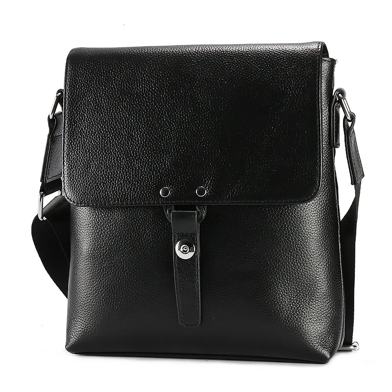 Genuine Leather Men Bag Casual Business Man Shoulder Crossbody Bags Cowhide Large Capacity Travel Messenger Black New |