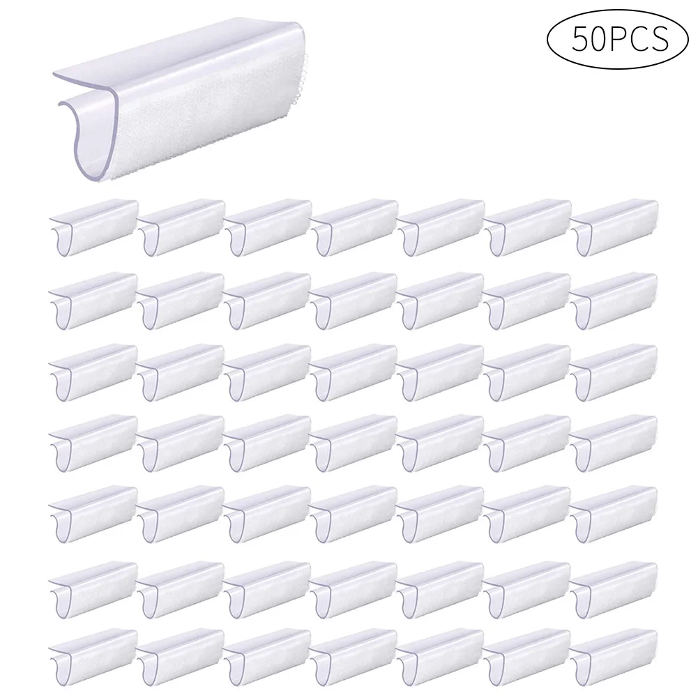 

50PCS Tablecloth Clip Rectangular Plastic Table Cover Clips Holder Skirting Clamps Holder with Hook Clamp Party Picnic Home
