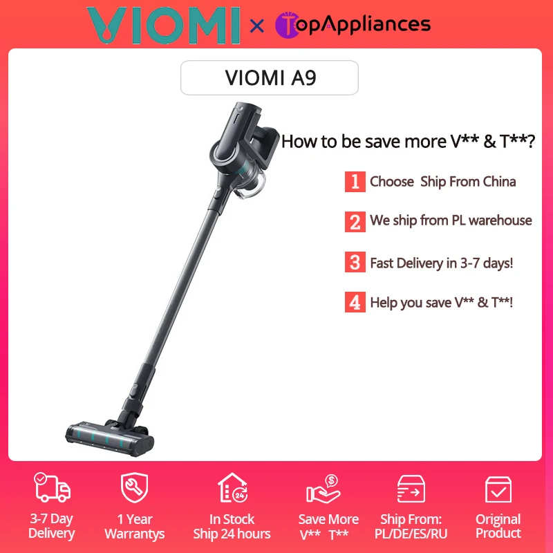 

[400W, 120AW, 23Kpa] VIOMI A9 Thomas Cordless Handheld Stick Vacuum Cleaner Wireless , NO Vat, One Dust Collector Sweeper