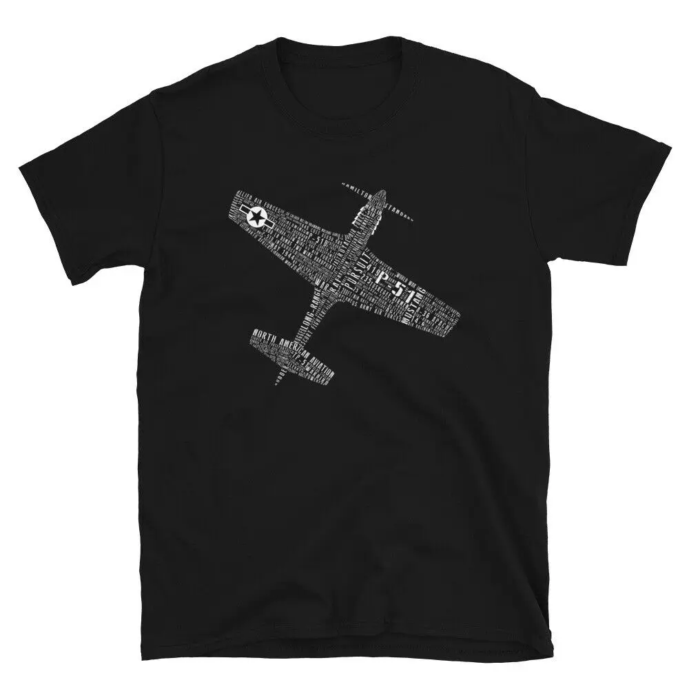 P 51 Мужская забавная футболка с рисунком времен Второй мировой войны Короткие