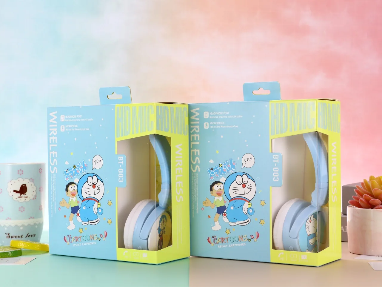 

Новая красочная милая детская гарнитура Disney, Bluetooth-гарнитура Bt003, симпатичные наушники, Беспроводная bluetooth-гарнитура