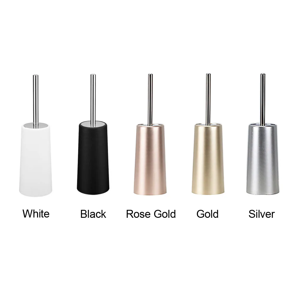 

Hotel Cleaning Nylon Bristles Bathroom Stainless Steel No Drilling Home Long Handle Toilet Brush Set Tools With Holder Ergonomic