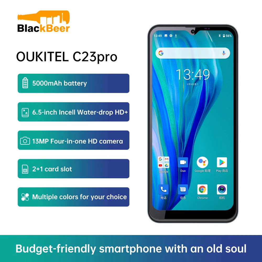 

Oukitel C23 pro C23pro 4G LTE Smartphone 6.53 inch Android 10 Mobile Phone 4GB+64GB Octa Core CellPhone 13MP Rear Camera 5000mAh