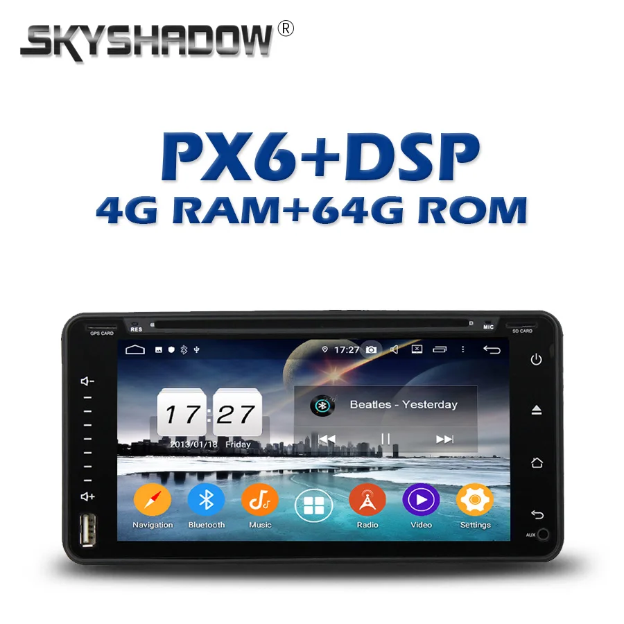 Автомобильный DVD плеер PX6 DSP IPS Android 10 4 Гб + 64 GPS Bluetooth 5 0 для Toyota Corolla Camry RAV4 HILUX VIOS Land