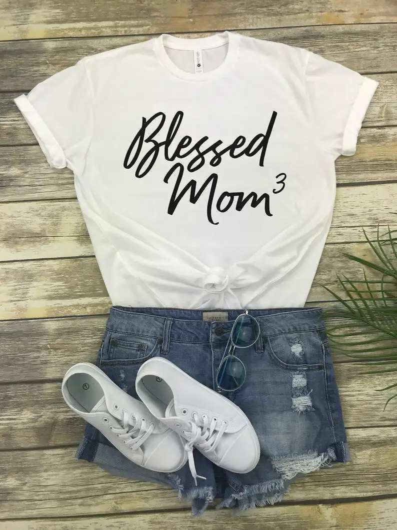 Благородная мама Экспонент 3 модные футболки 100% хлопок круглый вырез короткий