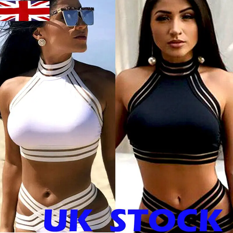 

Fashion Women Bandage Push-up Halter Padded Bra Bandage Bikini Set Swimsuit Swimwear Bathing