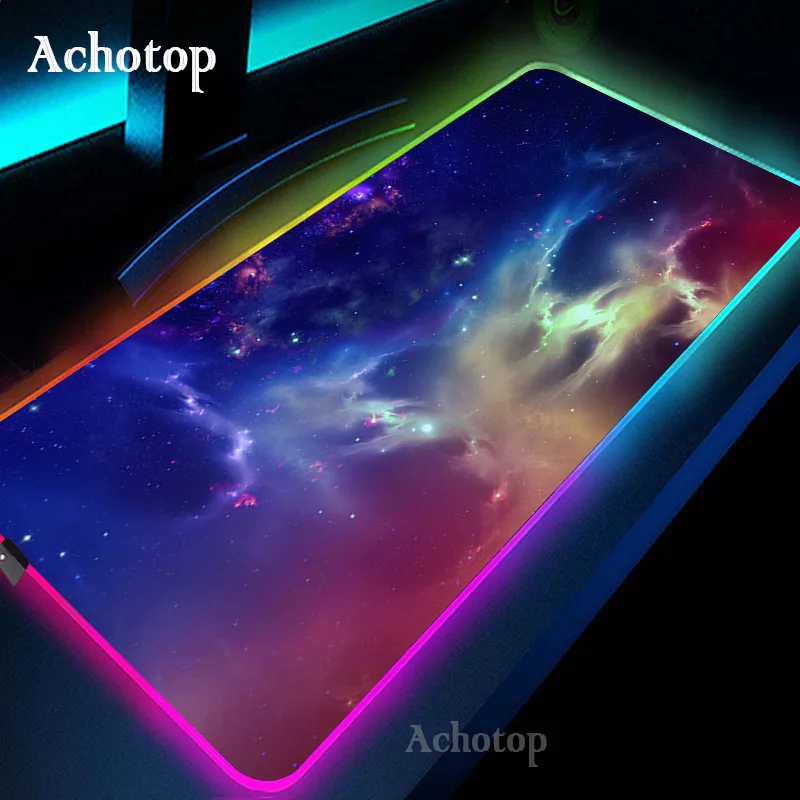 Игровой коврик для мыши Spac RGB игровой компьютерный с подсветкой большой XXL
