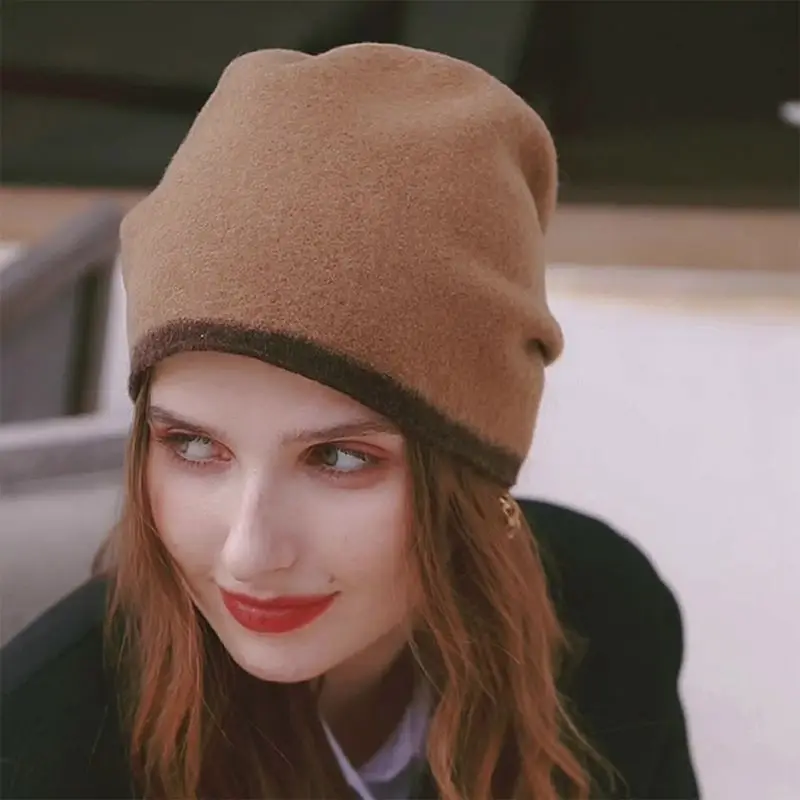 

British Style Winter Fall Knitted Warm Beanies Men Women Soft Breathable Elegant Vintage Hedging Cap