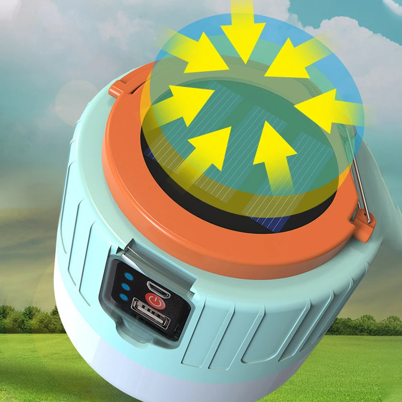 super bright solar led light charging lamp emergency outdoor lighting camping tent ceiling light phone power waterproof ip65 free global shipping