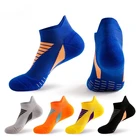 Мужские баскетбольные носки, летние уличные эластичные мужские спортивные носки до щиколотки, Нескользящие дышащие тканевые велосипедные носки, короткие