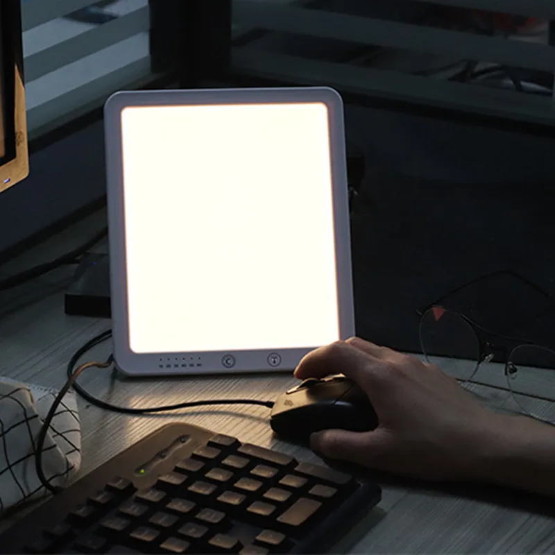 

SAD Light Therapy Lamp Brightness Adjustable 3 Modes Dimmable Seasonal Affective Disorder Therapy Lamp Simulate Natural Light