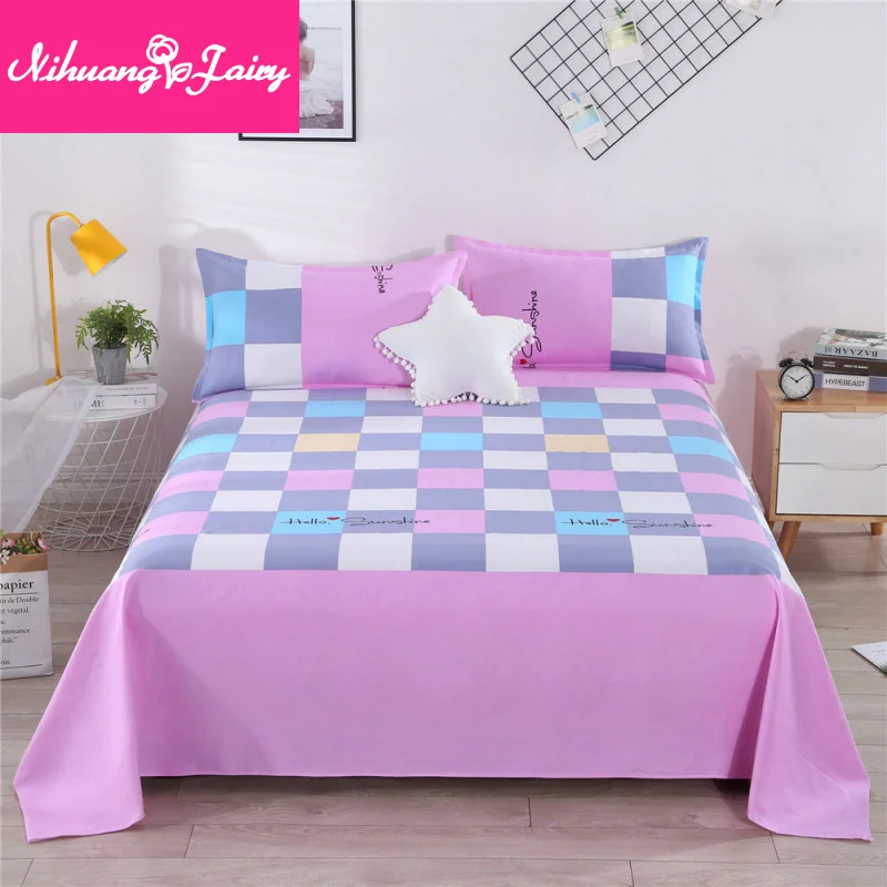 

Pure cotton printed coarse cloth bed sheet/canvas bed sheet thickened big kang single tatami bed sheet