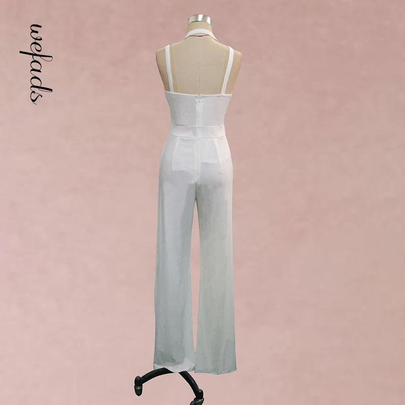 

Wefads Women Elegant Jumpsuit Fashion Summer Cutout Crisscross Bandage Wide Leg 2021 New Style
