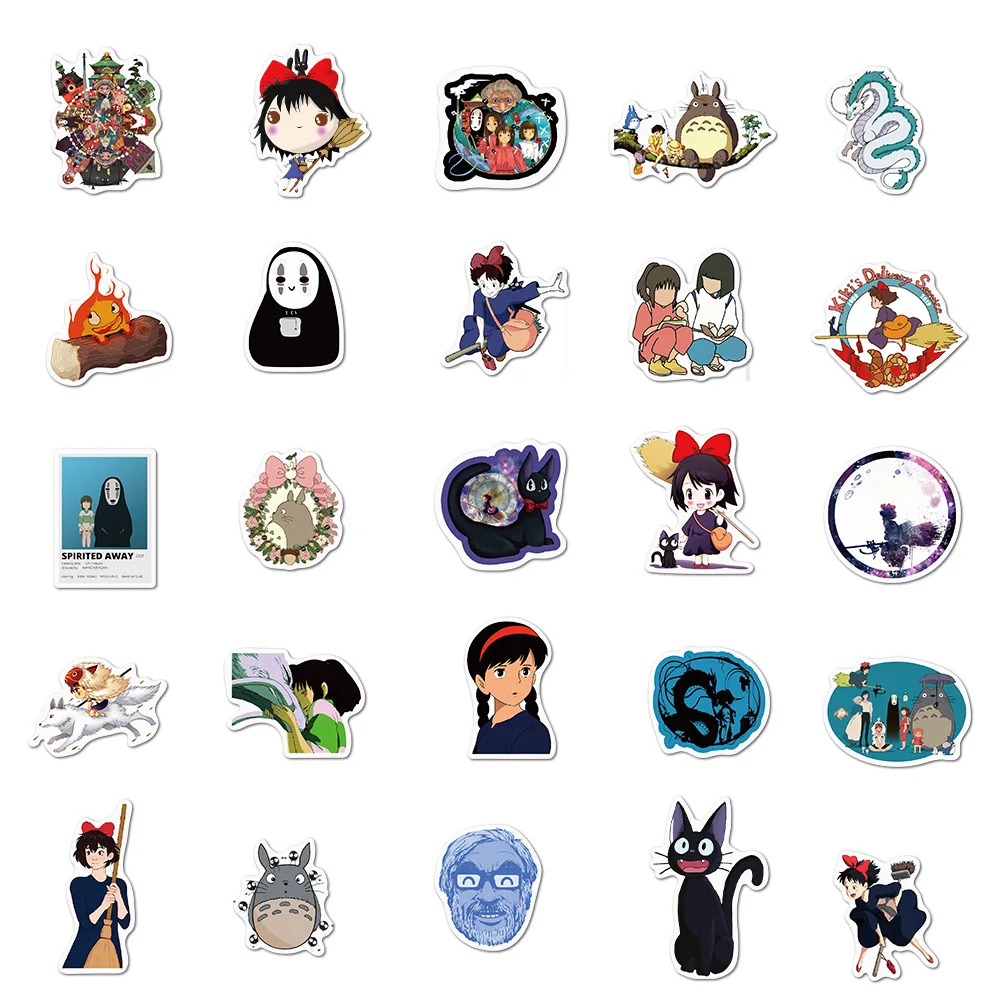 

10/50/100pcs Miyazaki Hayao Anime Stickers Spirited Away Stickers For Motorcycle Trunk Refrigerator Laptop Scooter Toys Sticker