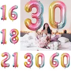 40-дюймовые зеркальные фольгированные воздушные шары с номером цвета, украшения для вечеринки в честь Дня Рождения, детские цифровые Воздушные шары 0-9, воздушные шары, воздушные шары