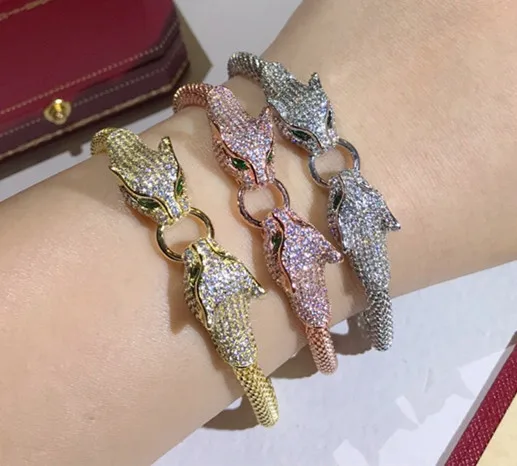 Модные phathere ювелирные камни cz браслет с пантерой леопардовым принтом для девушек