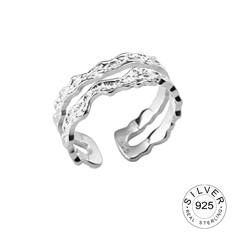

Кольцо женское из серебра 925 пробы, регулируемое, матовое