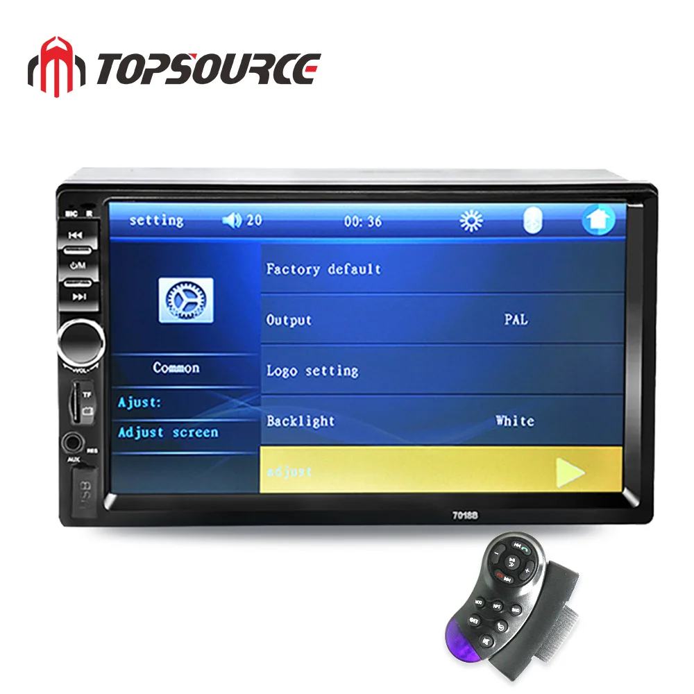 Автомобильный радиоприемник TOPSOURCE 7018B " HD сенсорный автомобильный dvd-плеер с экраном 2 Din аудио стерео Bluetooth видео MP5 мультимедийный плеер FM TF USB - Цвет: Steering Control