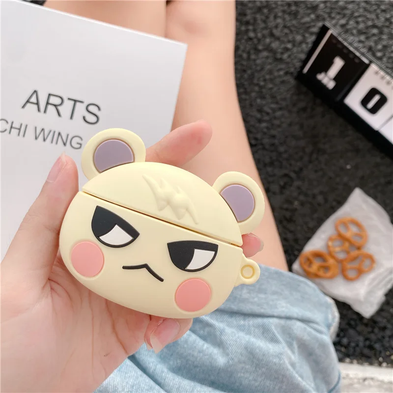 

3D Case for Airpods 2 3 Bluetooth Earphone Case for Airpods pro Protective Cover Cute Silicone with keychain Accessories animal