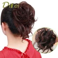 difei 20cm synthetic lazy long fake chignon wig natural color female elastic long hair bun wig wear heat resistant hair daily