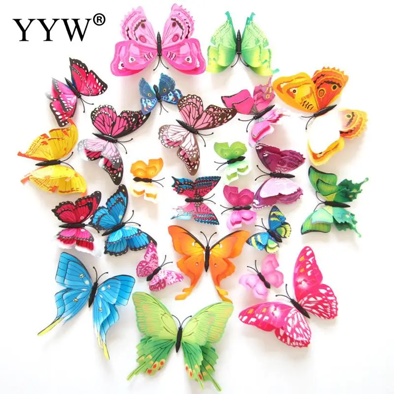

12PC/Lot Wall Stickers Butterfly Pvc Mildew Antifouling Home Decorative Stickers Living Room Bedroom Antifouling Stickers Decor