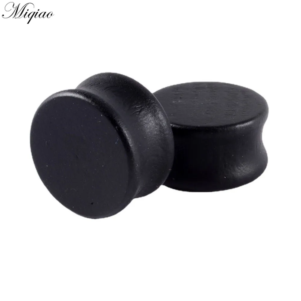 

Miqiao 2pcs Explosive Simple Black Solid Wood Ear Expander 8mm-30mm Exquisite Human Body Piercing Jewelry