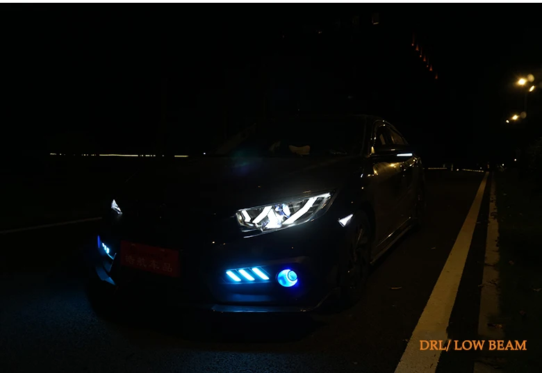 DY_L автомобили Стайлинг корпус передней фары для Honda CIVIC X G10 MK10 Bugatti стиль фары все светодиодные ходовые огни Светодиодный задний противотуманный фонарь