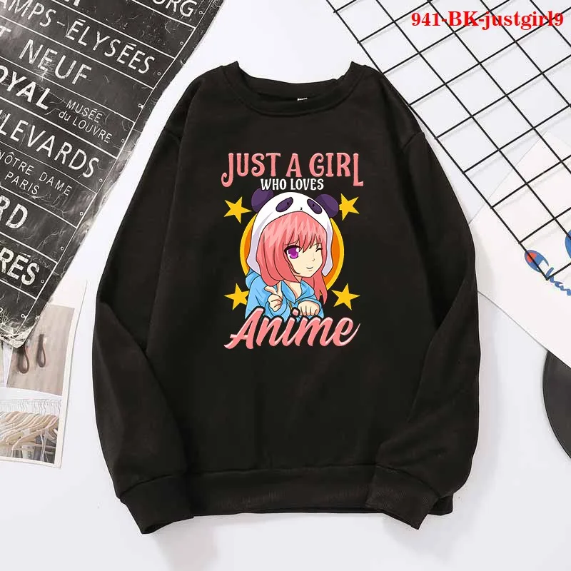 

Streetwear Womens Sweatshirt Ulzzang Harajuku Vintage Anime A Girl Who Love Print Sweatshirt Oversize Loose Casual Women Clothes