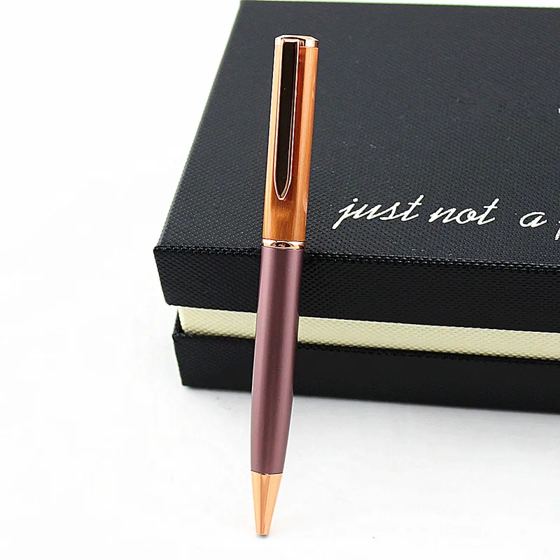 Высококачественная шариковая ручка из розового золота с металлическим