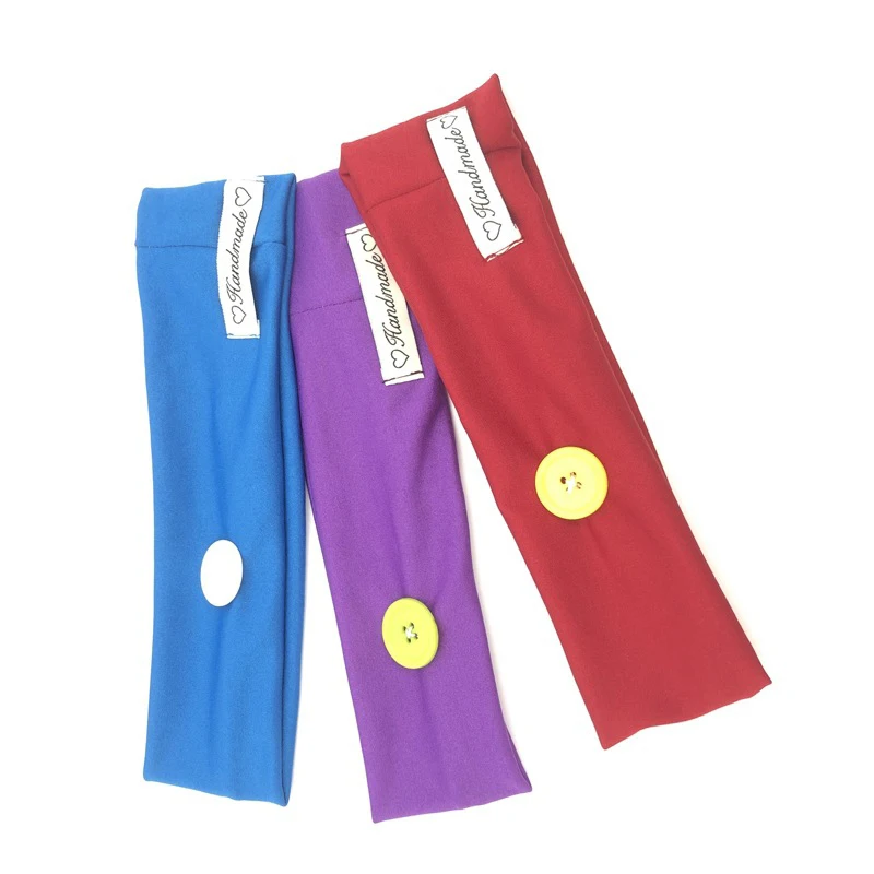 

Sports Workout Turban Head Wrap Hair Band Yoga Button Headband for Nurses Women