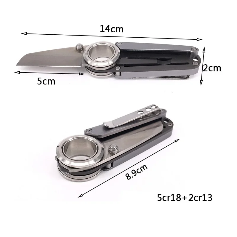 Мини складной карманный нож с большим отверстием для пальцев Походный