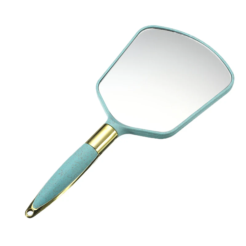 Rectangle blue Дамское зеркальце пластиковое Дерево Круглый/зубы/прямоугольная форма макияж зеркала Карманное зеркальце Косметика держится для дам красота комод - Цвет: Rectangle blue
