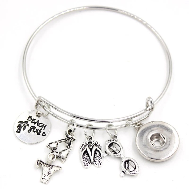 18 мм защелкивающееся ювелирное изделие браслет пляжные тапочки для девушек