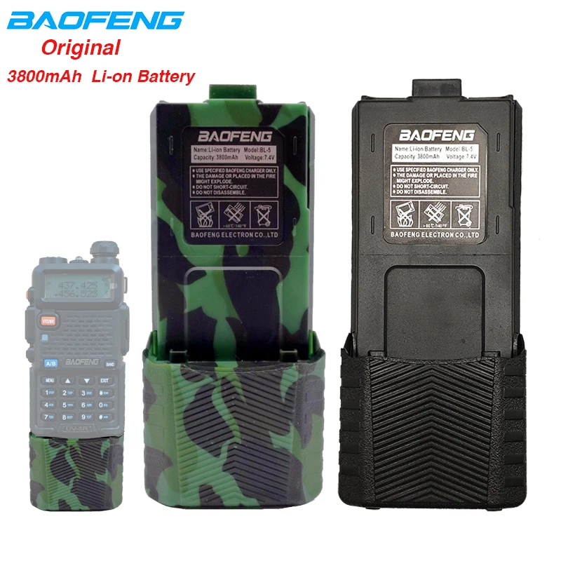 

Оригинальный литий-ионный аккумулятор BAOFENG UV-5R, 3800 мАч, BL-5 в, зарядный USB-кабель большой емкости для uv 5r uv5r 7,4 Plus UV-5RE UV-5RA