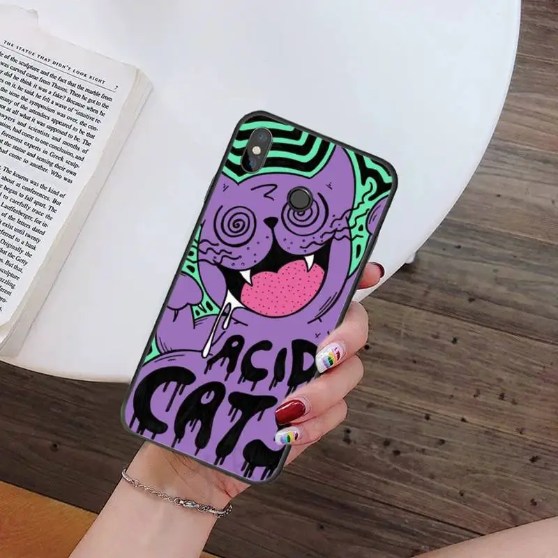 

Colourful Psychedelic Trippy Art cat Phone Case For Xiaomi redmi 9 9a 8 8a note 10 9 9s 8 8t 7 pro max mi 9 9t 10 pro coque