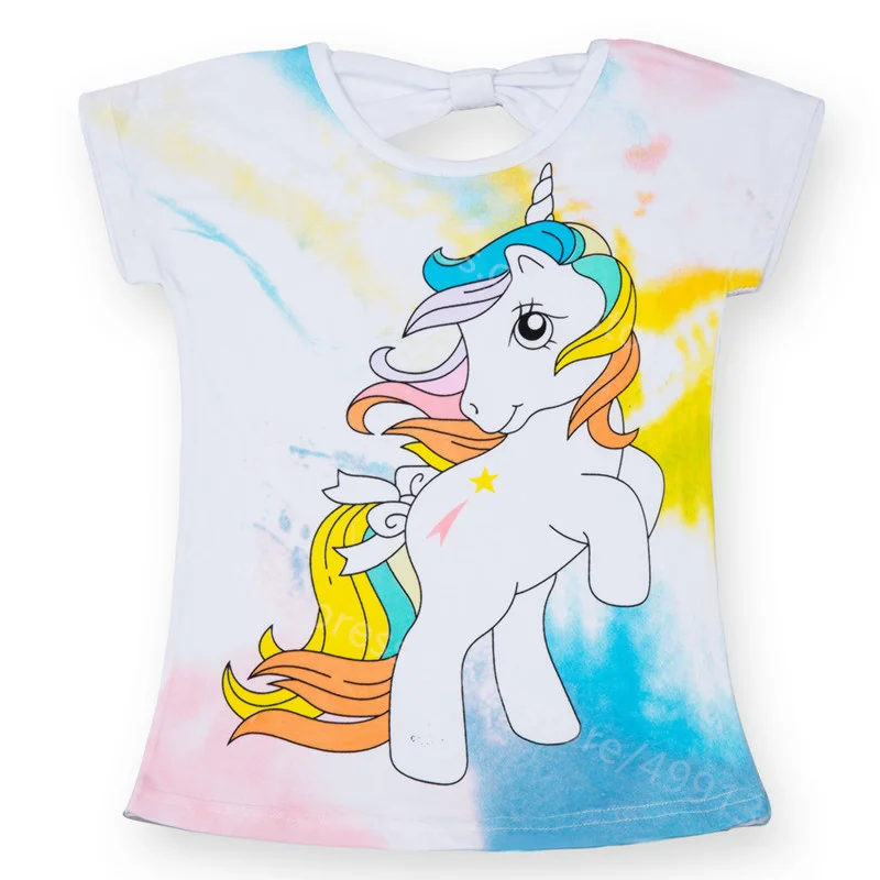 

Girl Cartoon T Shirt for Girls Unicorn T Shirt 2 3 4 5 6 Year Kids Clothes Boys Summer Short Sleeve Shirts