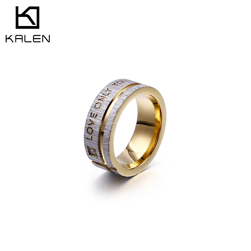 Кольца KALEN из нержавеющей стали с надписью LOVE YOU ONLY для мужчин и женщин