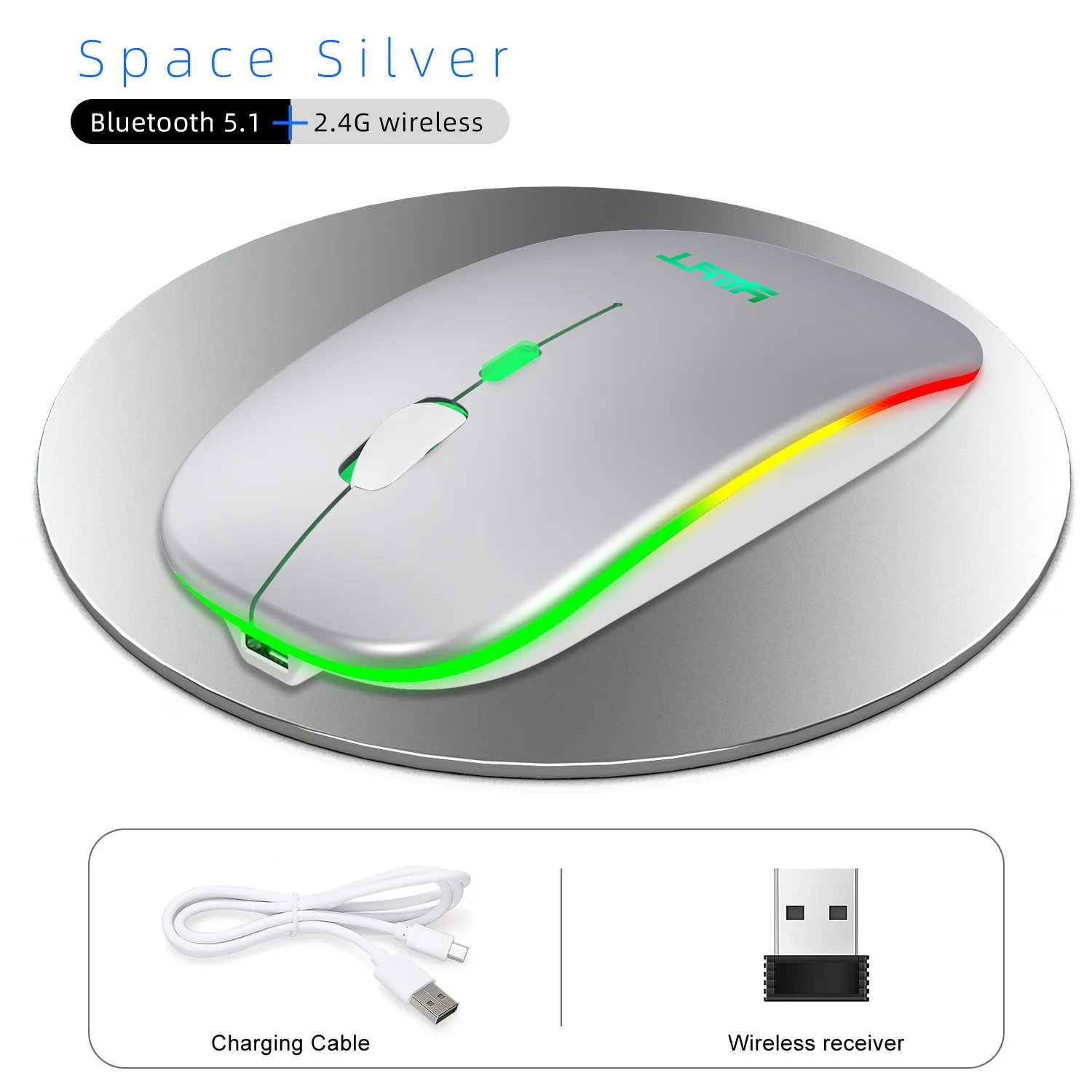 

Wireless Mouse RGB Bluetooth Computer Mouse Gaming Silent Rechargeable Ergonomic Mause With LED Backlit USB Mice For PC Laptop