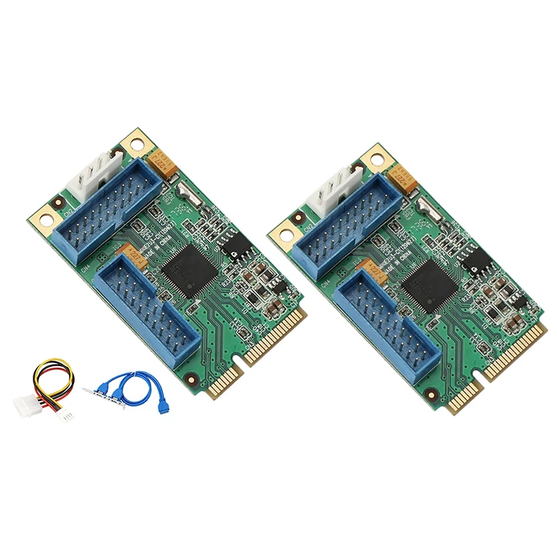 

PCI-E To USB3.0 Expansion Card 2 USB 3.0 Ports with Internal 19-Pin Connector Power for Desktop PC