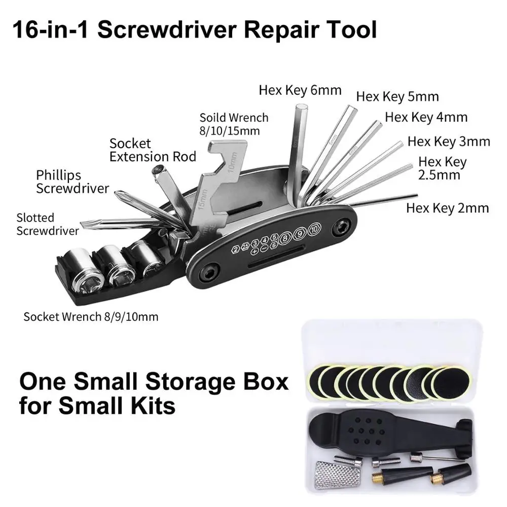 

Bicycle Tool Set Disassemble Repair Bicycle Repair Tire Tool Aluminum Alloy Combination Mountain Bike Repair Set