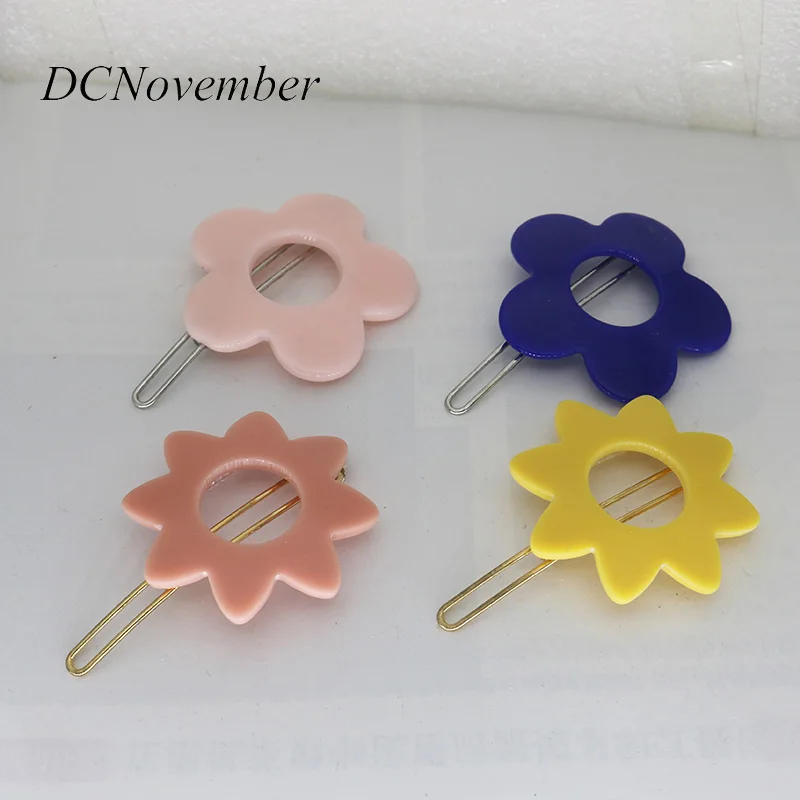 New design Fashion Sunflower Hair clip Lady Women Acrylic Flower Hair pins Hair accessories