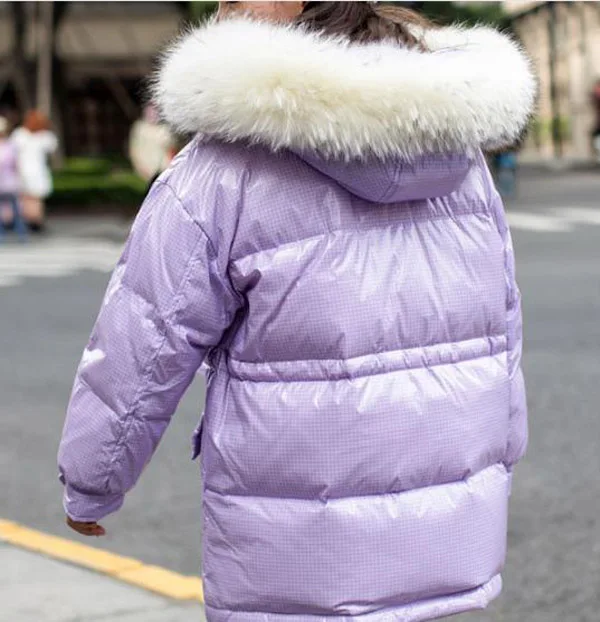 

Children's long down jacket Korean fashion girls thick down jacket -30 degrees