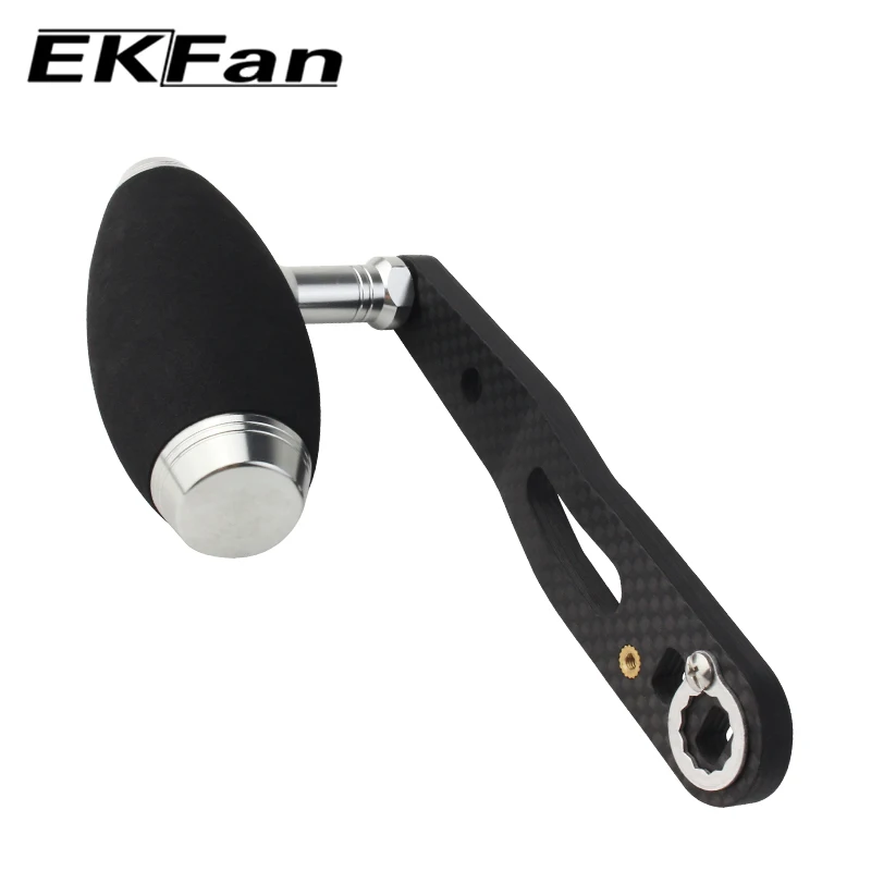 EKFan High Quality T-shaped  Carbon Fiber Fishing Handle 8*5 Double Holes Fishing Reel Rocker For Trolling Wheel